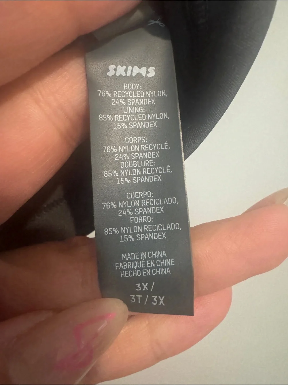 SKIMS Charcoal Grey Cropped Tee Swim Top 3X